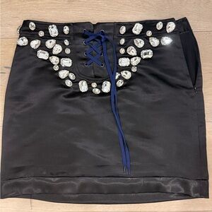 Cynthia Rowley Black Skirt with Crystal Accents